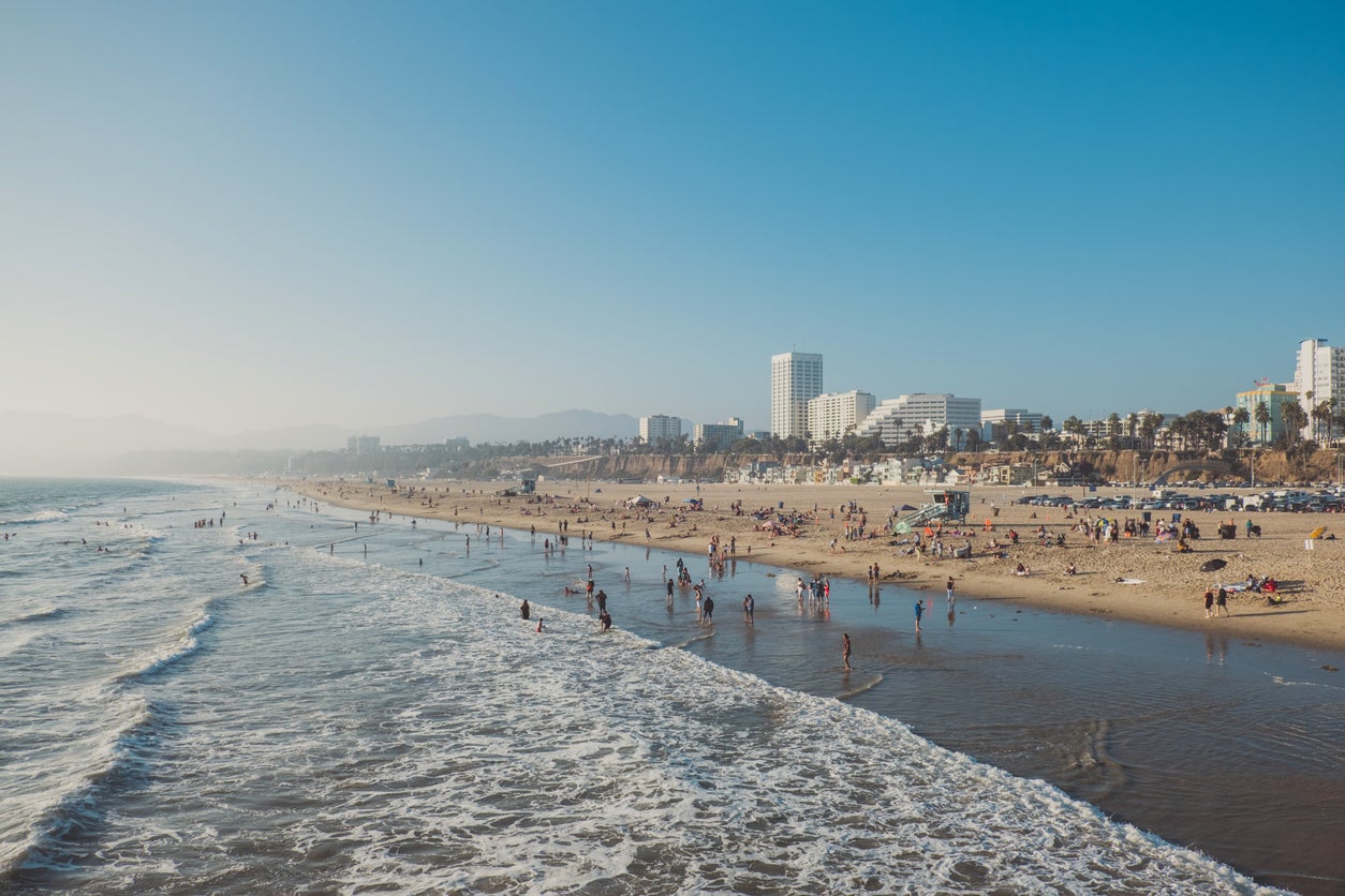 People on the beach in Santa Monica
