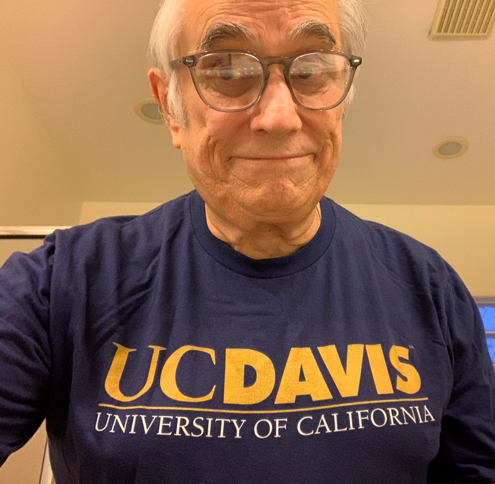 Jack de Golia selfie wearing a UC Davis shirt
