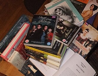 A stack of books by Jane Austen