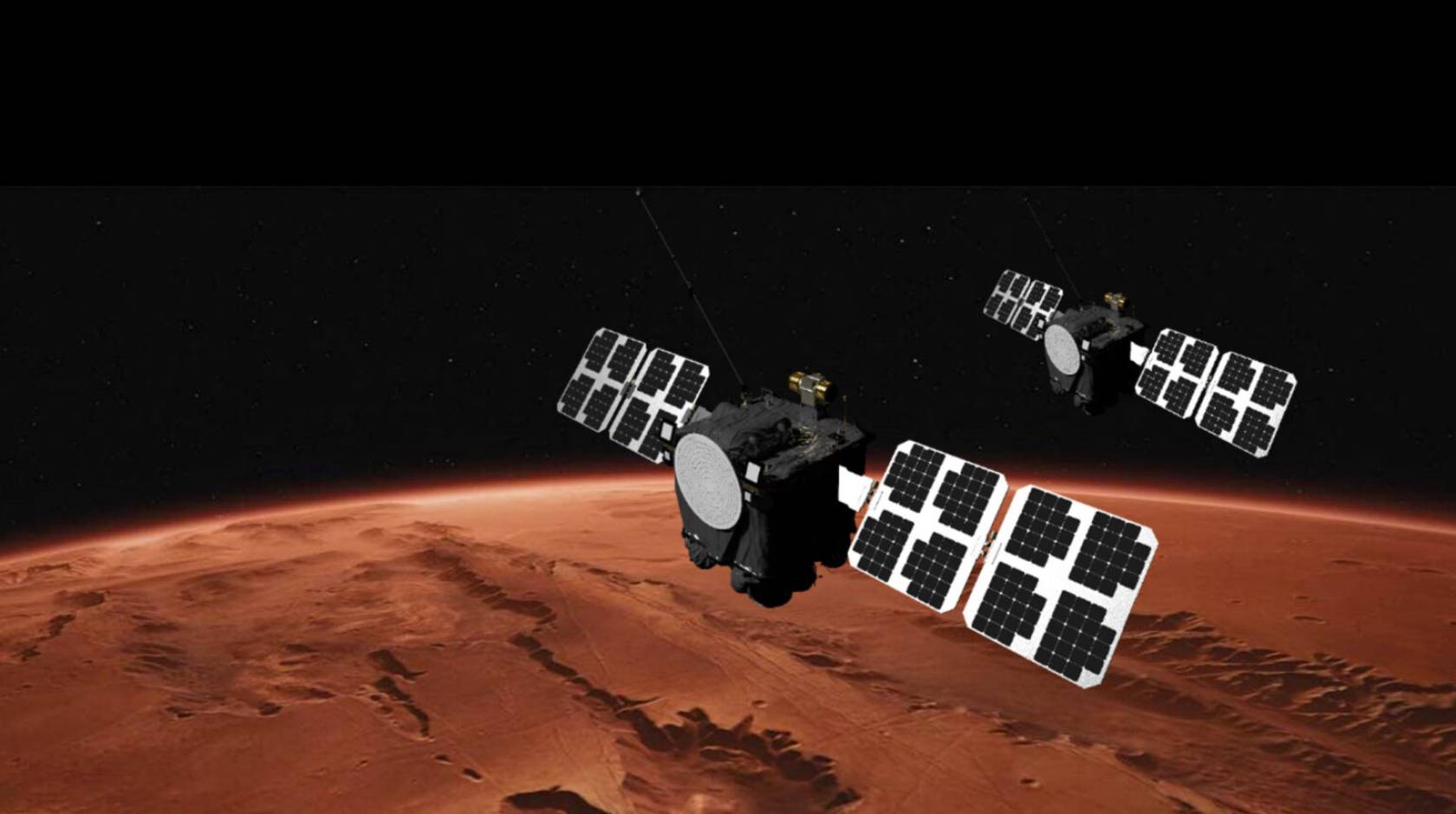 Two satellites orbit Mars
