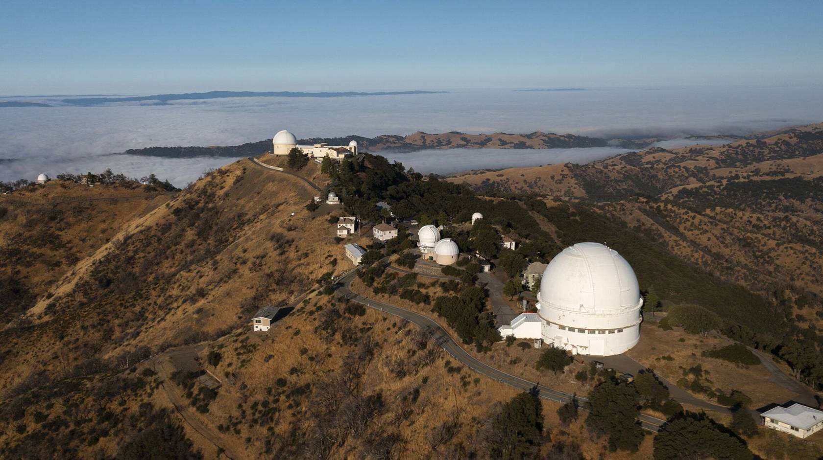 Lick Observatory is located on the summit of Mt. Hamilton in the Diablo Range east of San Jose.