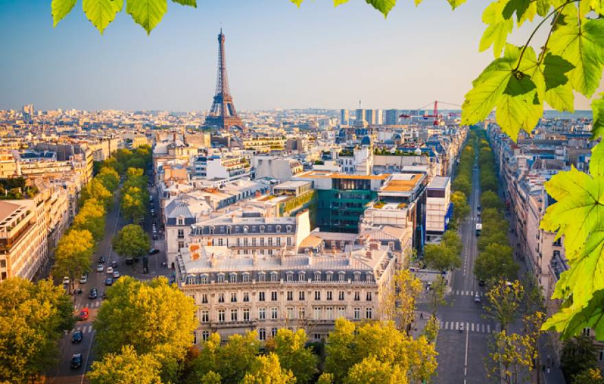 View over Paris at sunset