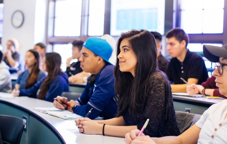 Students sitting in a classroom together